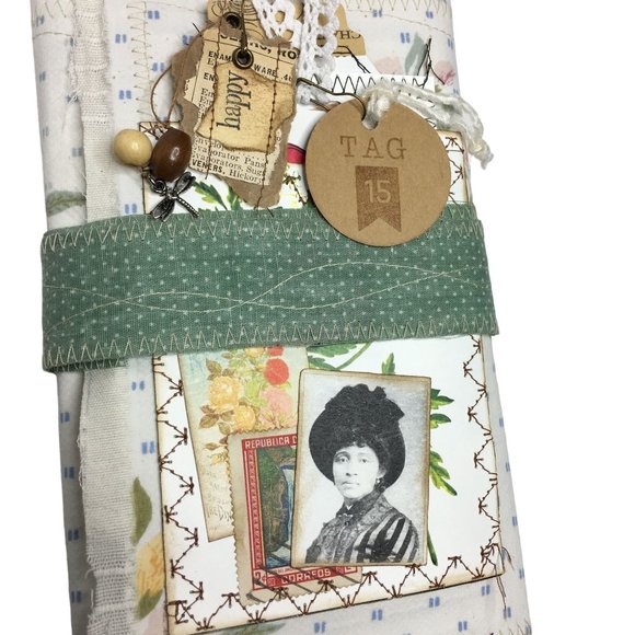 Writing Junk Journal Vintage Style Fabric Cover Diary Includes Ephemera No 15 u - Picture 2 of 10